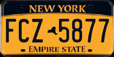NY license plate FCZ5877