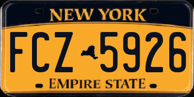 NY license plate FCZ5926