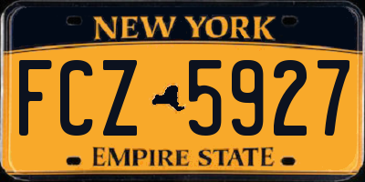 NY license plate FCZ5927