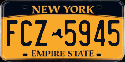 NY license plate FCZ5945