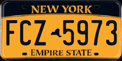 NY license plate FCZ5973