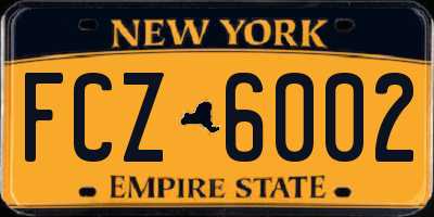 NY license plate FCZ6002