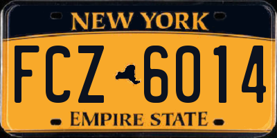 NY license plate FCZ6014