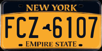 NY license plate FCZ6107