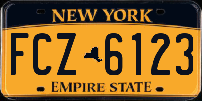 NY license plate FCZ6123