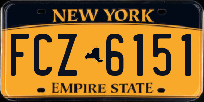 NY license plate FCZ6151
