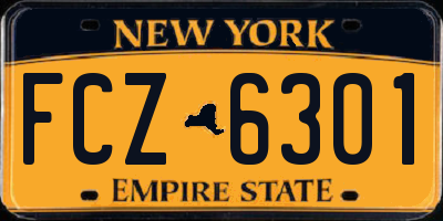 NY license plate FCZ6301