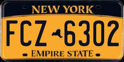 NY license plate FCZ6302