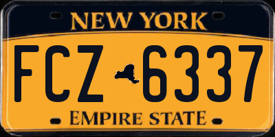 NY license plate FCZ6337