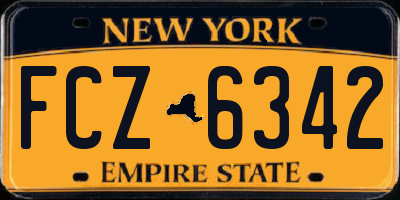NY license plate FCZ6342