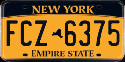 NY license plate FCZ6375