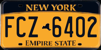 NY license plate FCZ6402