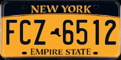 NY license plate FCZ6512