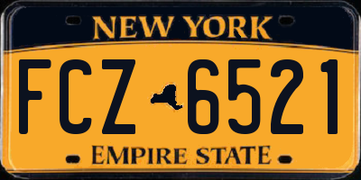 NY license plate FCZ6521