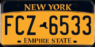 NY license plate FCZ6533