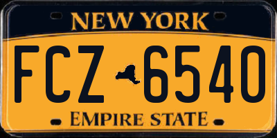 NY license plate FCZ6540