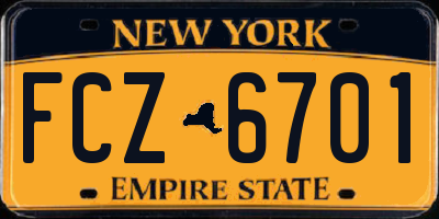 NY license plate FCZ6701