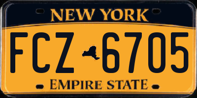 NY license plate FCZ6705