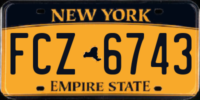 NY license plate FCZ6743