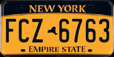 NY license plate FCZ6763