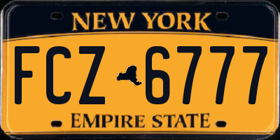 NY license plate FCZ6777