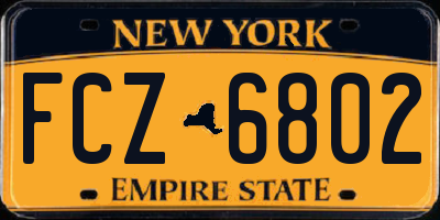 NY license plate FCZ6802