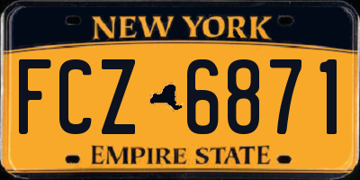 NY license plate FCZ6871