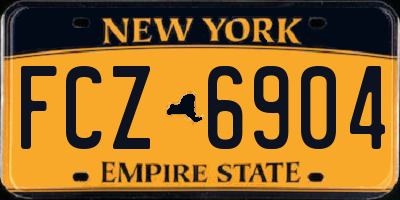 NY license plate FCZ6904