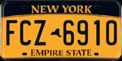 NY license plate FCZ6910