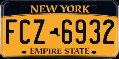 NY license plate FCZ6932