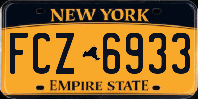 NY license plate FCZ6933