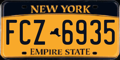 NY license plate FCZ6935