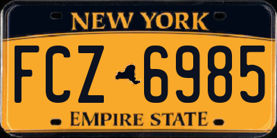 NY license plate FCZ6985