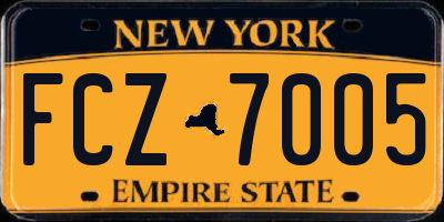 NY license plate FCZ7005