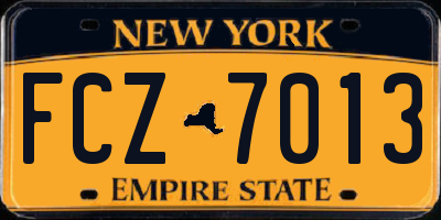 NY license plate FCZ7013