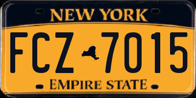 NY license plate FCZ7015