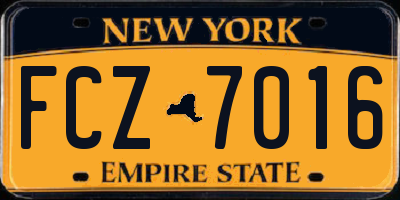 NY license plate FCZ7016
