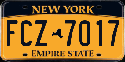 NY license plate FCZ7017