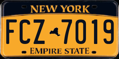 NY license plate FCZ7019