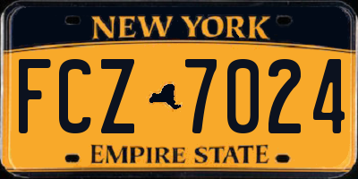 NY license plate FCZ7024