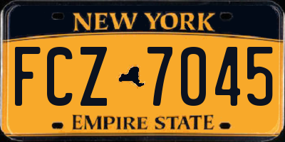 NY license plate FCZ7045