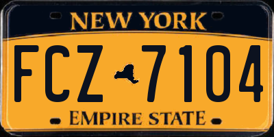 NY license plate FCZ7104