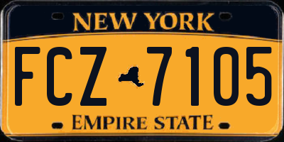 NY license plate FCZ7105