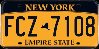 NY license plate FCZ7108