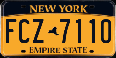 NY license plate FCZ7110