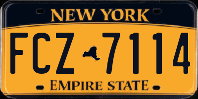 NY license plate FCZ7114