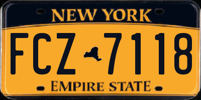 NY license plate FCZ7118