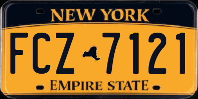 NY license plate FCZ7121
