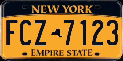 NY license plate FCZ7123