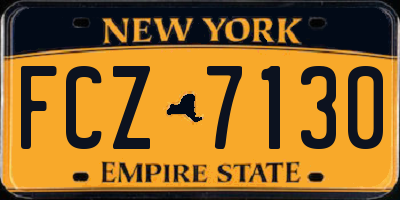 NY license plate FCZ7130